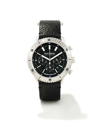 Grey 44mm Chronograph Watch in Black Stainless Steel