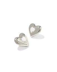 Sasha Heart Silver Stud Earrings