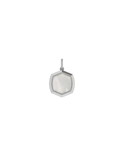 Davis 11mm Sterling Silver Stone Charm Ivory Mother-of-Pearl