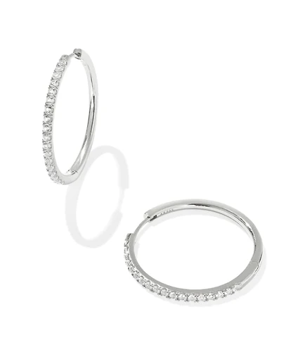 Mackenzie Sterling Silver Hoop Earrings White Topaz
