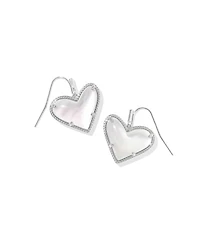 Ari Heart Statement Silver Drop Earrings