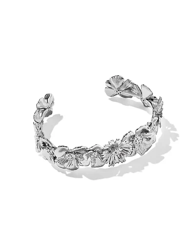 Cailey Flower Vintage Silver Cuff Bracelet