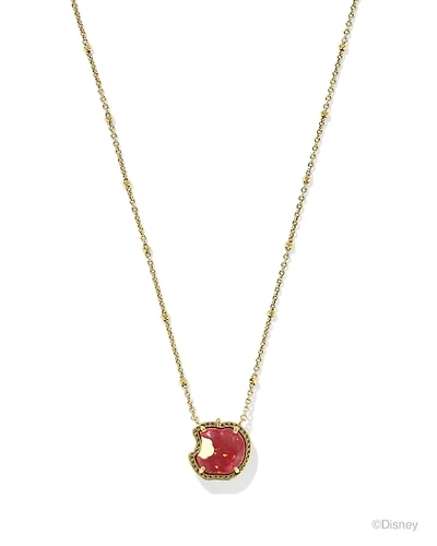 Disney | Kendra Scott Snow White Vintage Gold Apple Short Pendant Necklace in Red Lab Grown Opal