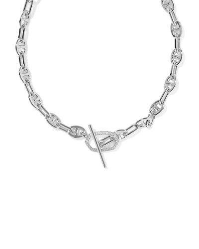 Elisa Toggle Silver Link and Chain Necklace