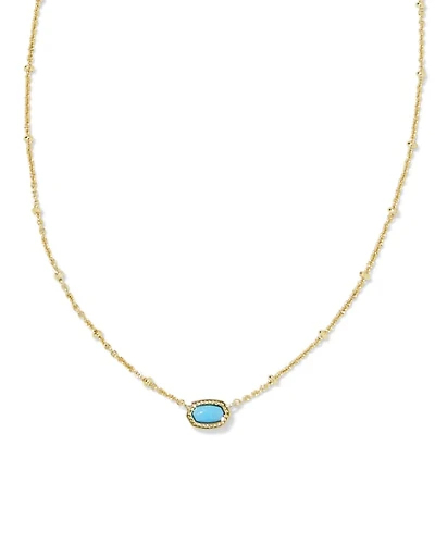 Mini Elisa Gold Satellite Short Pendant Necklace Turquoise Magnesite
