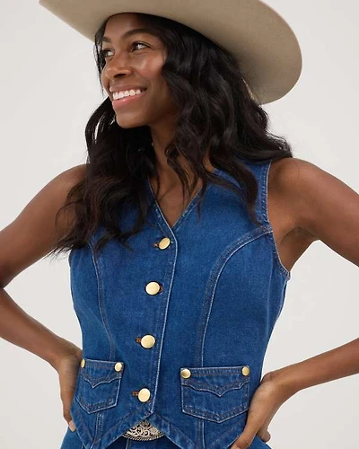 Wrangler® x Yellow Rose by Kendra Scott Tailored Denim Vest