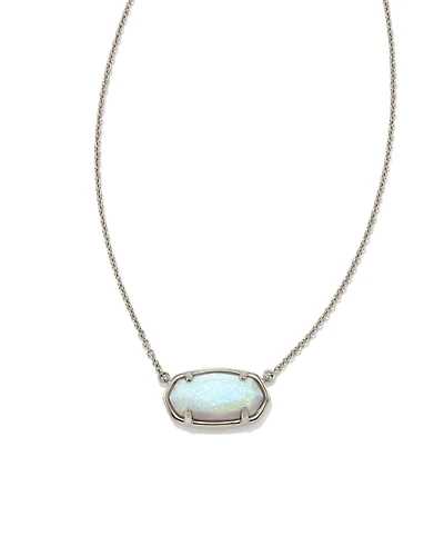 Elisa Sterling Silver Pendant Necklace White Opal