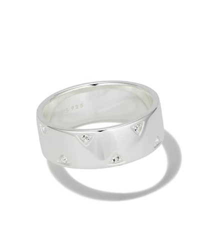Tinsley Sterling Silver Band Ring White Topaz