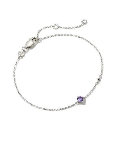 Maisie Sterling Silver January Delicate Chain Bracelet