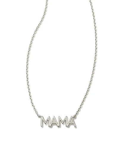 Mama Sterling Silver Sparkle Pendant Necklace White Topaz