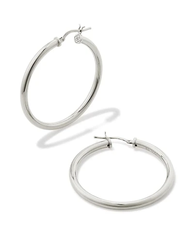Tube Large 40mm Hoop Earrings Sterling Silver