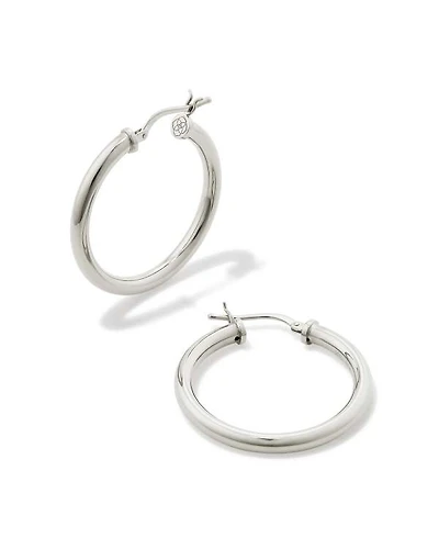 Tube Medium 30mm Hoop Earrings Sterling Silver