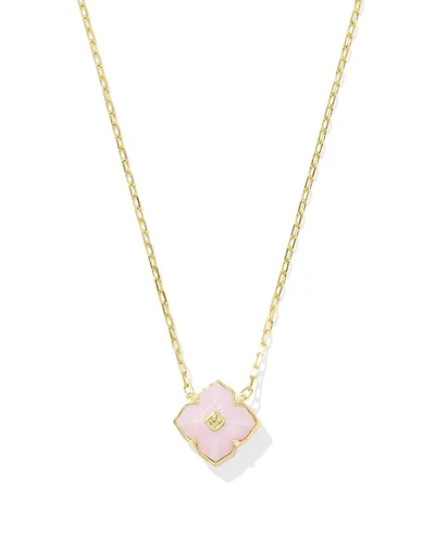 Dira 18k Gold Vermeil Carved Stone Pendant Necklace
