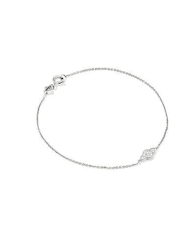 Abbie 14k White Gold Pave Delicate Chain Bracelet