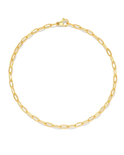 Small Paperclip Chain Anklet 18k Gold Vermeil