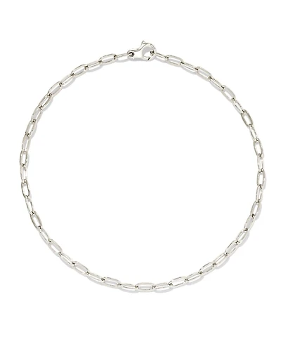 Small Paperclip Chain Anklet Sterling Silver