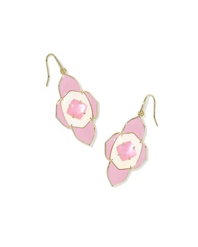 Abbie Medallion Gold Drop Earrings
