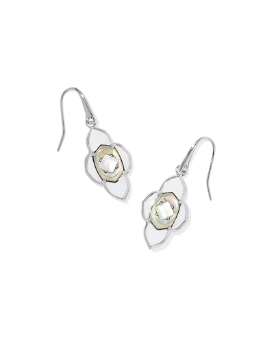 Abbie Medallion Silver Small Drop Earrings