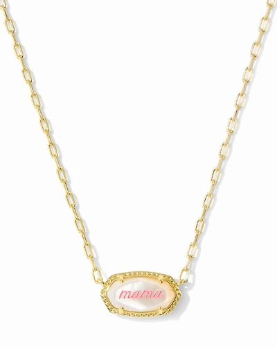 Elisa Mama Script Short Pendant Necklace