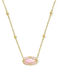 Elisa Lattice Frame Gold Short Pendant Necklace