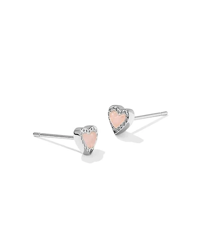 Mini Ari Heart Silver Stud Earrings