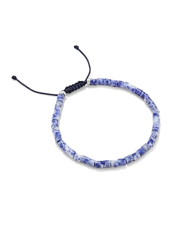 Grey Oxidized Sterling Silver Beaded Bracelet Sodalite