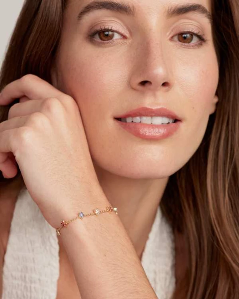 Sierra Star Gold Crystal Delicate Chain Bracelet