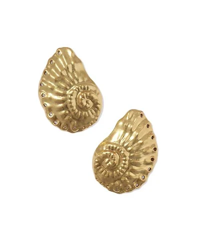 Marina Statement Stud Earrings Vintage Gold