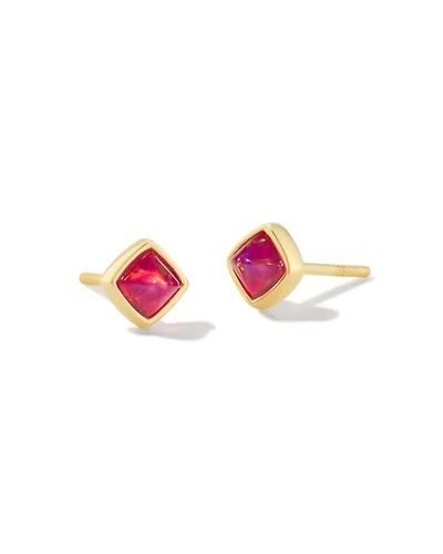 Greer 18k Gold Vermeil Stud Earrings Lab Grown Opal