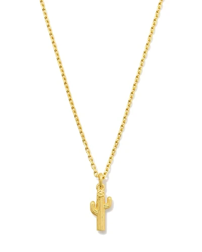 Mini Cactus Pendant Necklace 18k Gold Vermeil