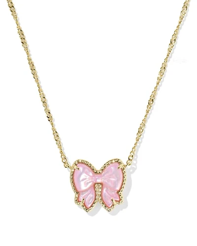 Haley Bow Gold Short Pendant Necklace