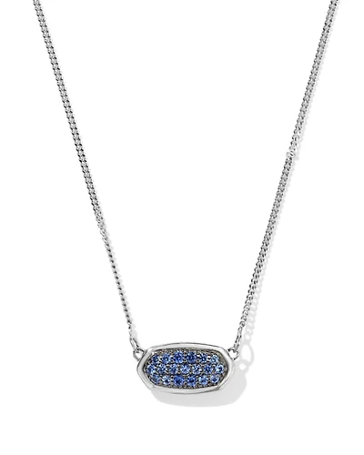 Lisa 14k White Gold Pendant Necklace in Blue Sapphire