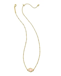 Abbie Gold Pendant Necklace Rose Quartz