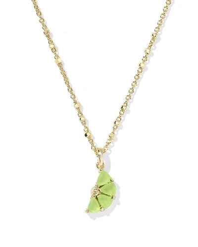 Lime Gold Short Pendant Necklace
