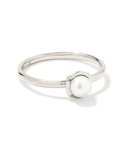 Davie Pearl Sterling Silver Band Ring Freshwater Cultured