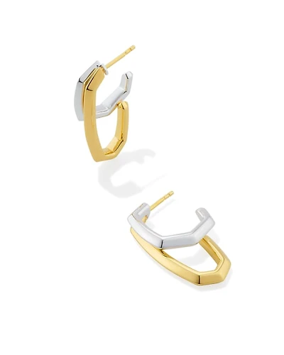 Davie and Danielle Mixed Metal Convertible Hoop Earrings
