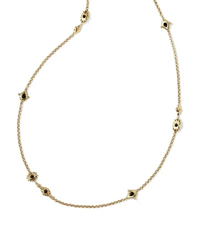 Shera Vintage Gold Long Strand Necklace in Golden Obsidian