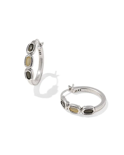 Mini Elisa Vintage Silver Hoop Earrings