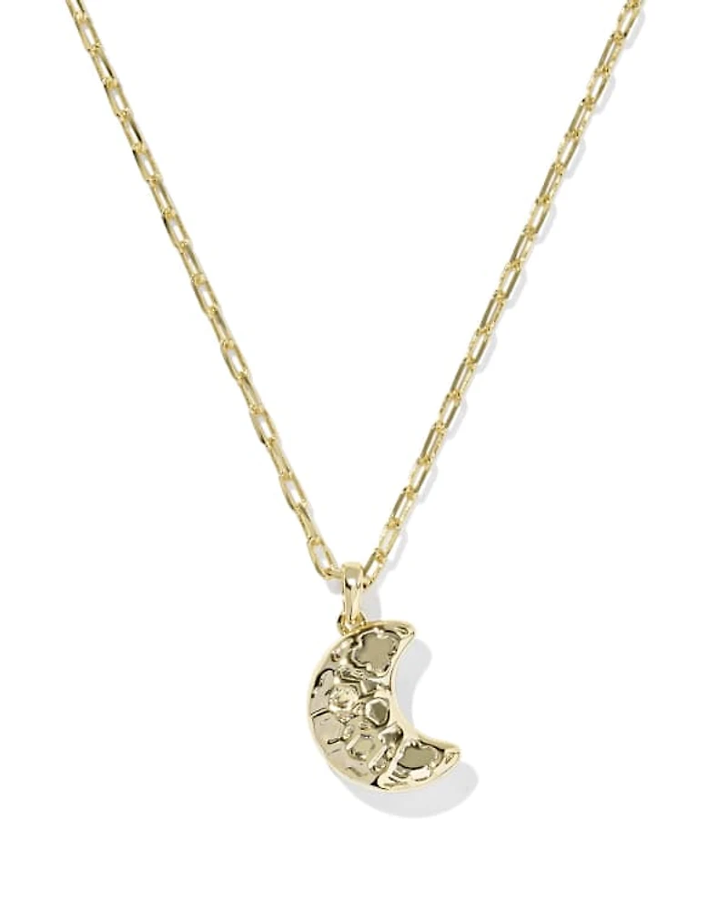 Moon Gold Short Pendant Necklace