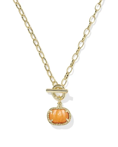 Pumpkin Gold Link and Chain Necklace