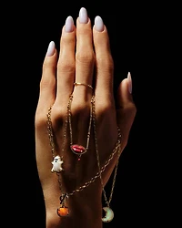 Moon Gold Short Pendant Necklace