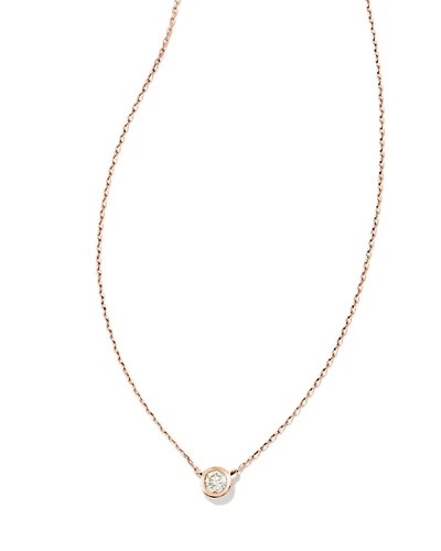 Audrey 14k Rose Gold Pendant Necklace in White Diamond, .15ct