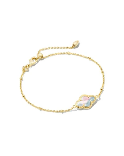 Abbie Gold Satellite Chain Bracelet Rose Quartz