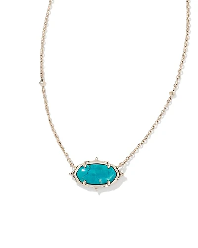 Baroque Elisa Vintage Silver Pendant Necklace Variegated Dark Teal Magnesite