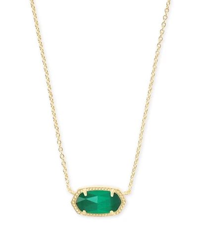 Elisa Gold Pendant Necklace Emerald Cat’s Eye