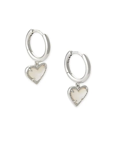 Ari Heart Huggie Earrings Silver