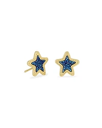 Jae Star Gold Stud Earrings in Drusy