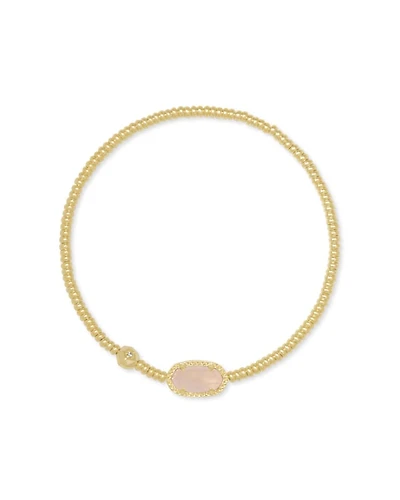 Grayson Gold Stretch Bracelet Rose Quartz