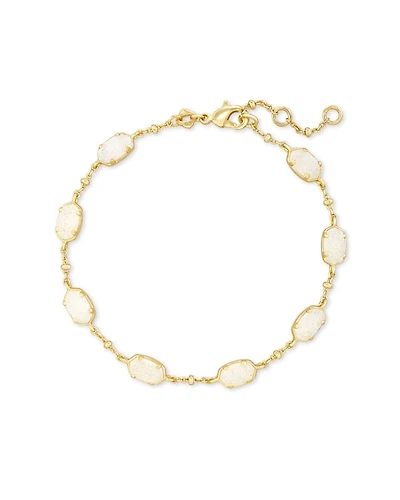 Emilie Gold Chain Bracelet Iridescent Drusy