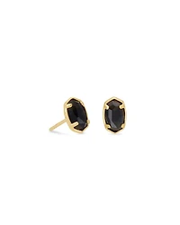 Emilie Gold Stud Earrings Iridescent Drusy